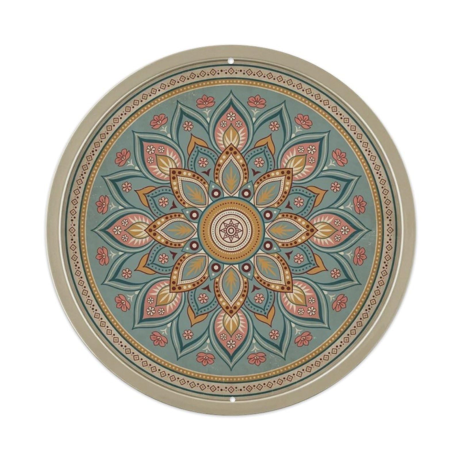 Boho Multi-Layer Mandala Round Metal Tin Sign Plaque