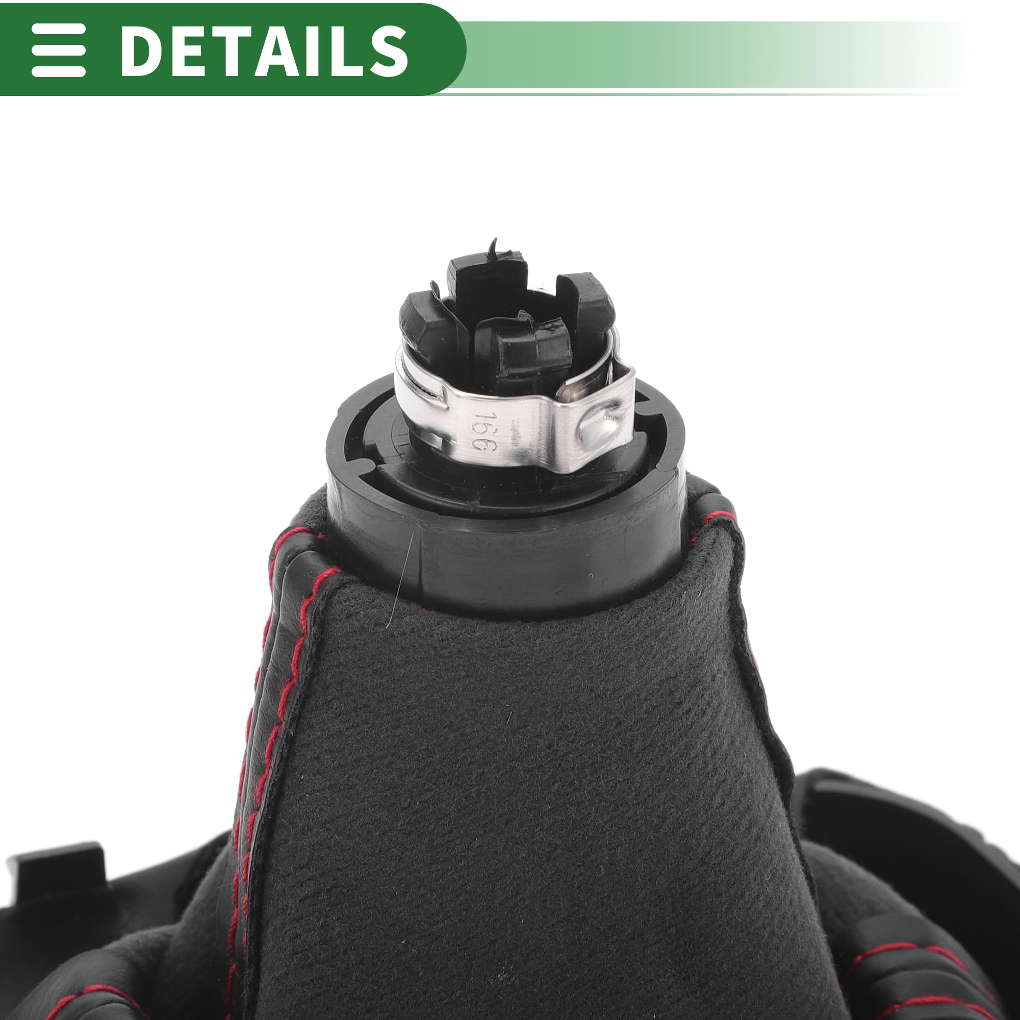 Motoforti Pomello Cambio Manuale A 6 Marce Con Copertura - Per Audi A3 8P 2003-2013, Finta Pelle, Tono Argento Opaco Rosso Nero - 5