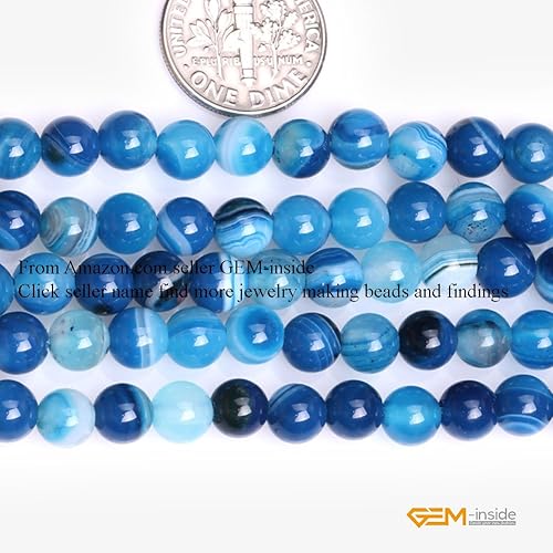 Miniatura 415 de GEM-Inside - Cuentas sueltas de piedra de lava negra natural de 0.315 in para hacer joyas, 15 pulgadas Cordierita de grado A