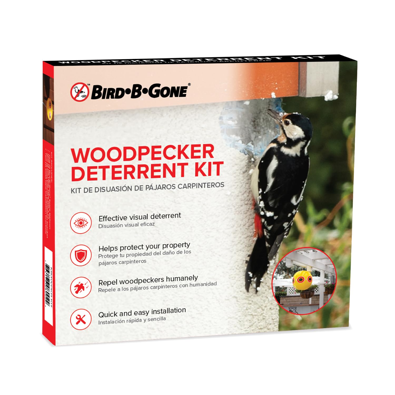Kit disuasorio Woodpecker Deterrent contra pájaros carpinteros y cuervos en huertos urbanos pequeños