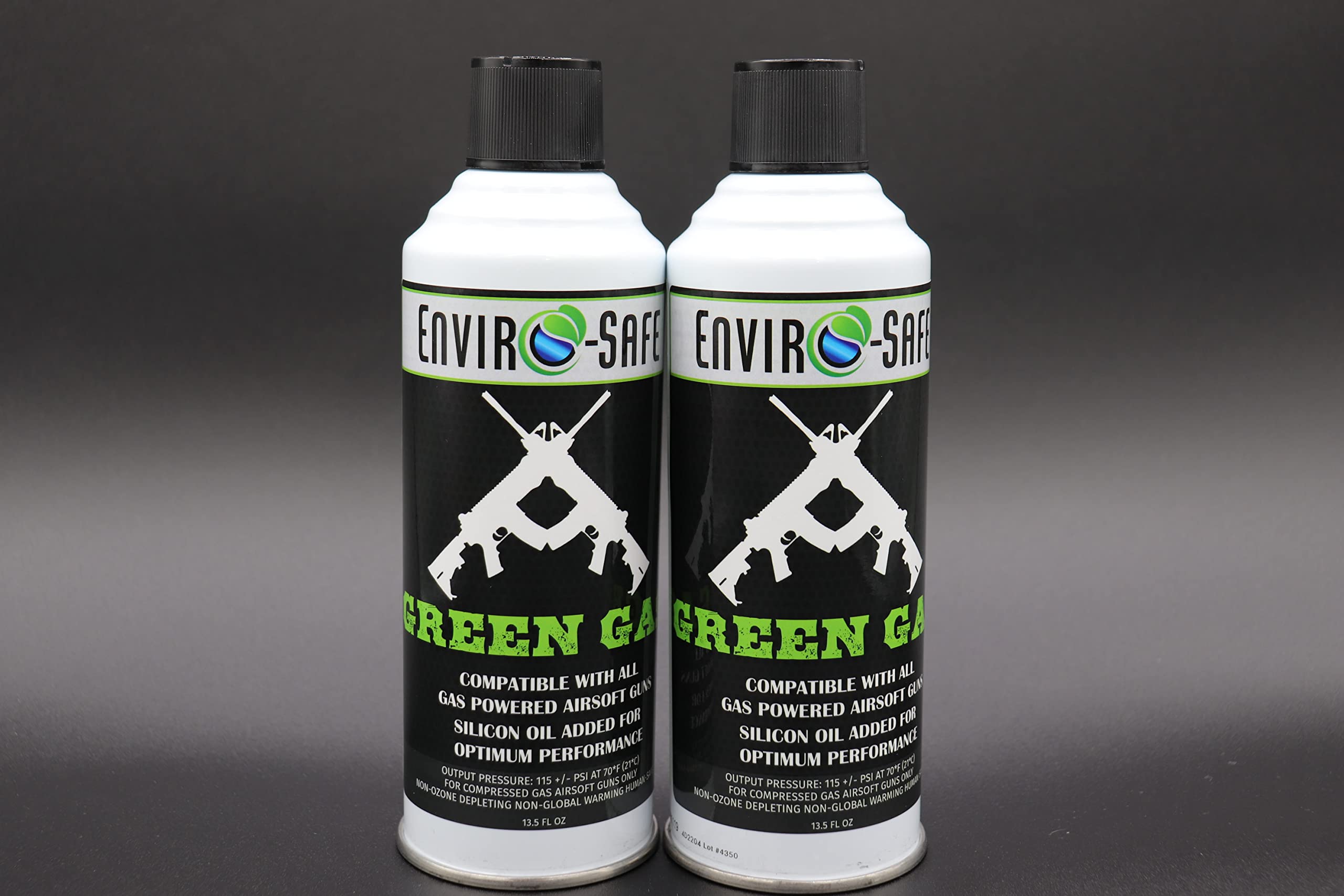 Enviro-Safe Green Gas – Premium Airsoft Propellant for Law Enforcement, Military & Enthusiasts, (2 cans) 13.5 fl oz Each