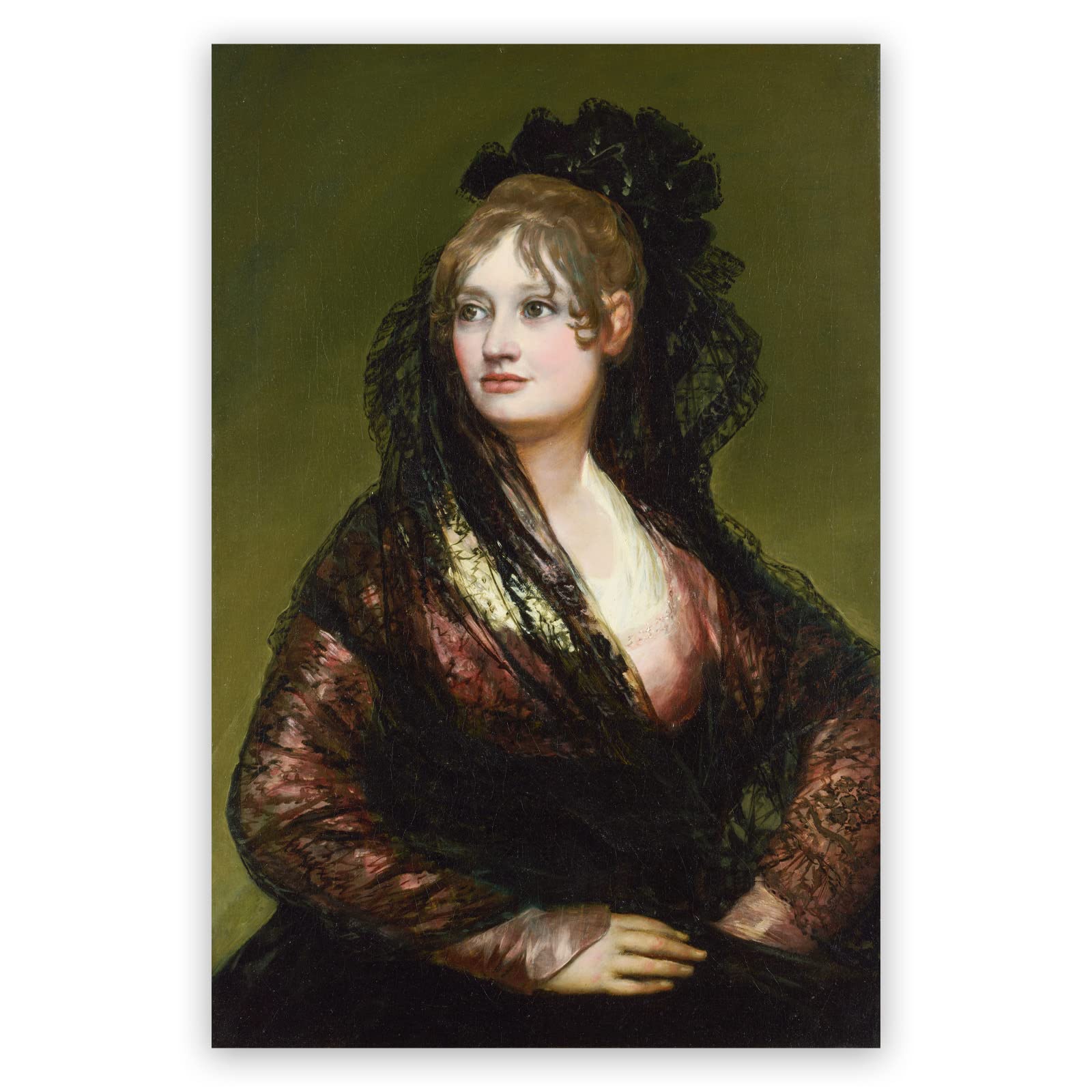 KWAY Francisco De Goya Canvas Print - Doña Isabel De Porcel Poster - Oil Painting Portrait Wall Art Modern Home Decor for Living Room Bedroom Unframed (12x16in/30x40cm)
