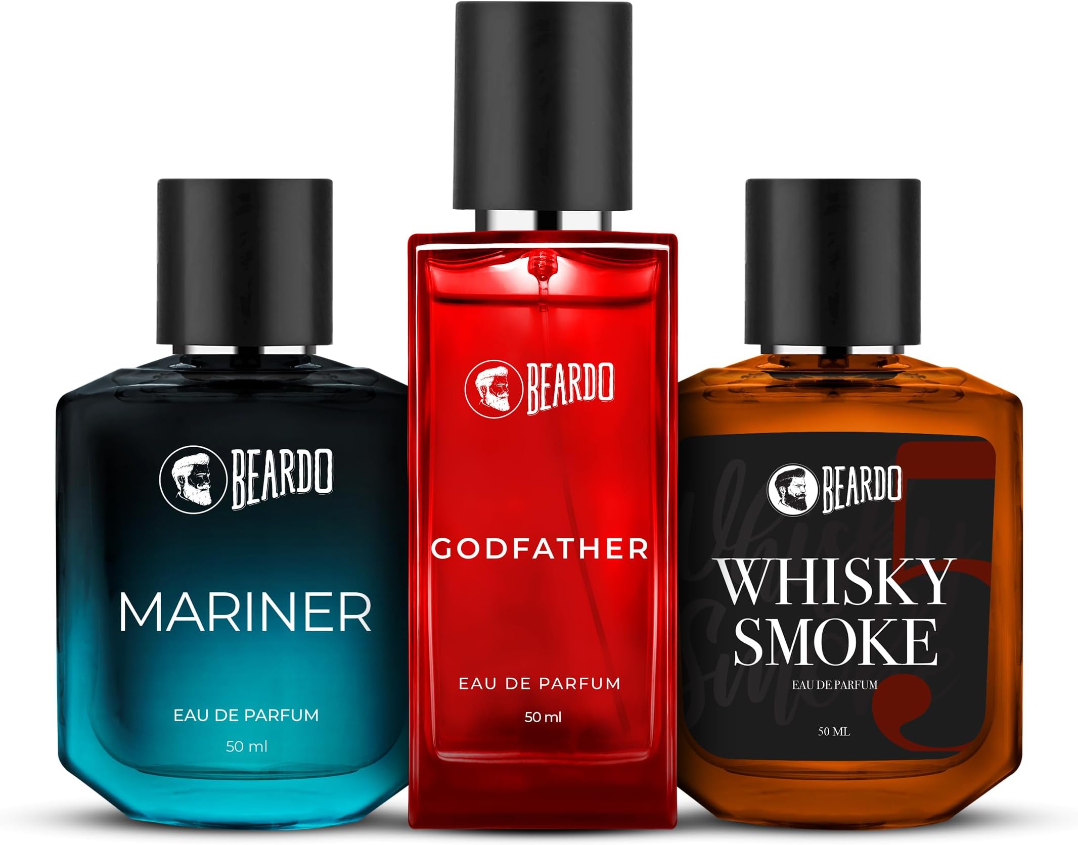 Beardo Mariner, GodFather & Whiskey Smoke Perfume For Men (50Ml X Pack Of 3) | Long Lasting Perfume | Date Night Perfume For Men | Gift for Men | Gift For Friends | Gift for Husband | Gift for boyfriend