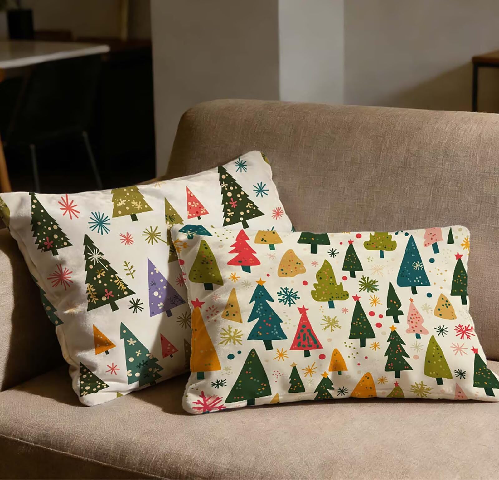 Housse de coussin arbre en velours pour décorer le canapé du salon et la chambre