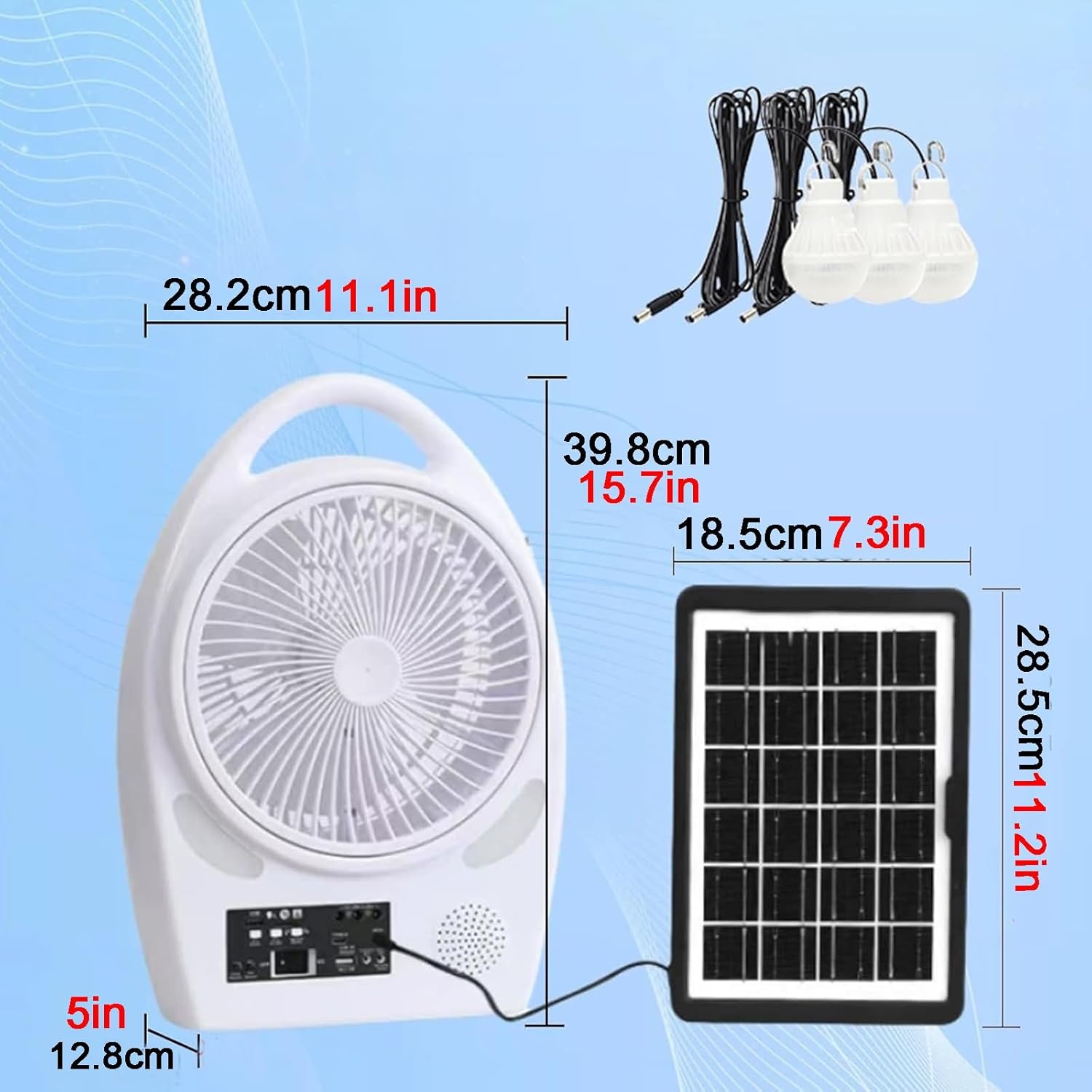 Home/Outdoor Solar Powered Fan, 3-speed Setups, Operate Sound Level 30–50 DB, Compact Solars Fans, Fans for Camping, Bedrooms, and Offices