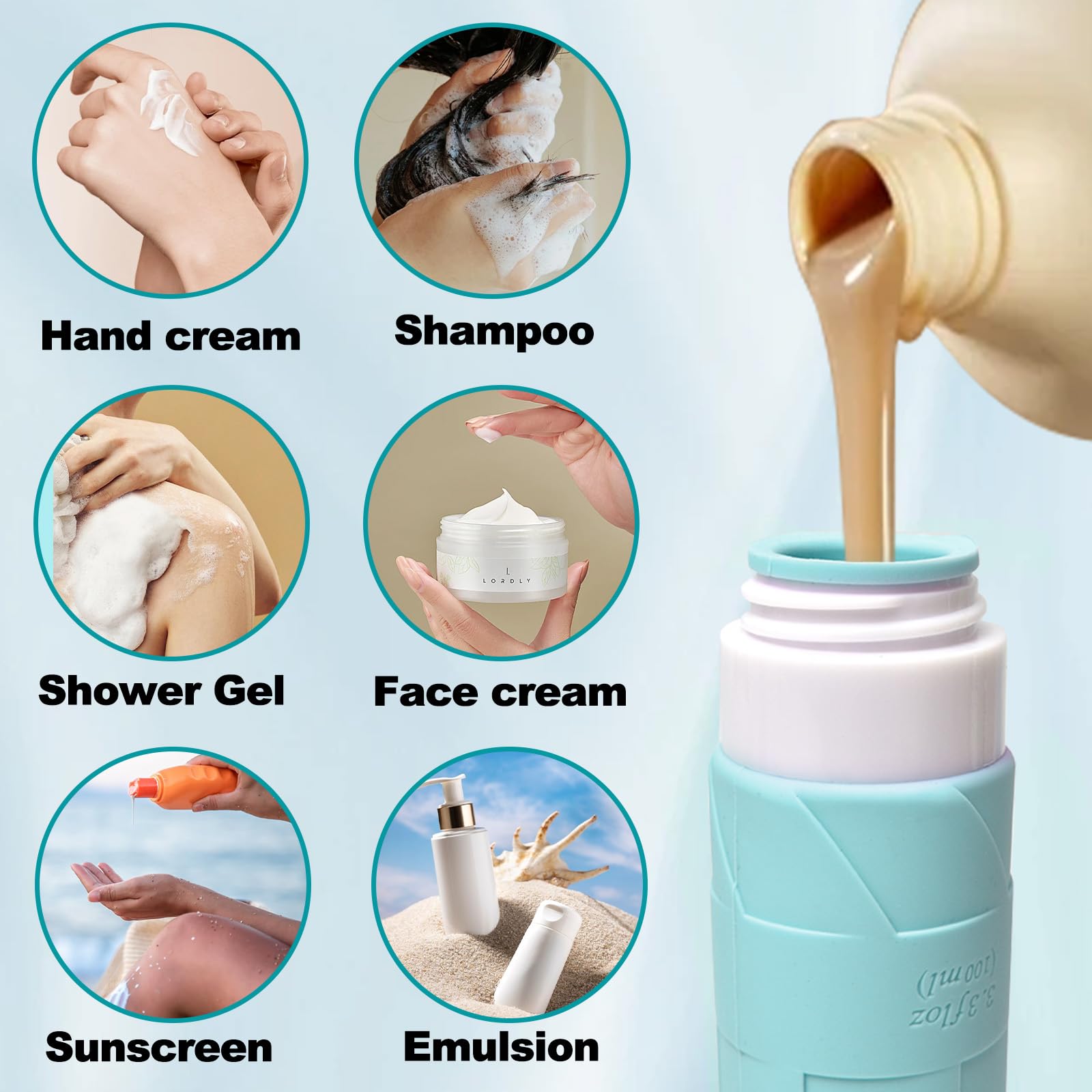 8 PZ CONTENITORI da viaggio fai da te crema ombretti balsamo per labbra piccolo rotondo EUR 12