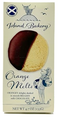 Island Bakery Orange Melts All Butter Orange Cookies Dipped in Belgian Chocolate, Made in Scotland 4.7 Ounce