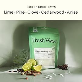 Fresh Wave Original Odor Eliminating & Deodorizing Packs - Bag of 6 & Fresh Pod Case - Safer Odor Relief for Small Spaces, Natural Plant-Based Odor Eliminator, Odor Absorbers for Home