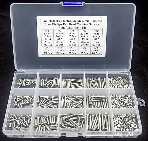 Miniatura 9 de Juego de 360 tornillos métricos M2.5 304 de cabeza plana Phillips de acero inoxidable M2.5 - M2.0.197 x 0.157 in, 0.236 in, 0.315 in, 0.394 in,