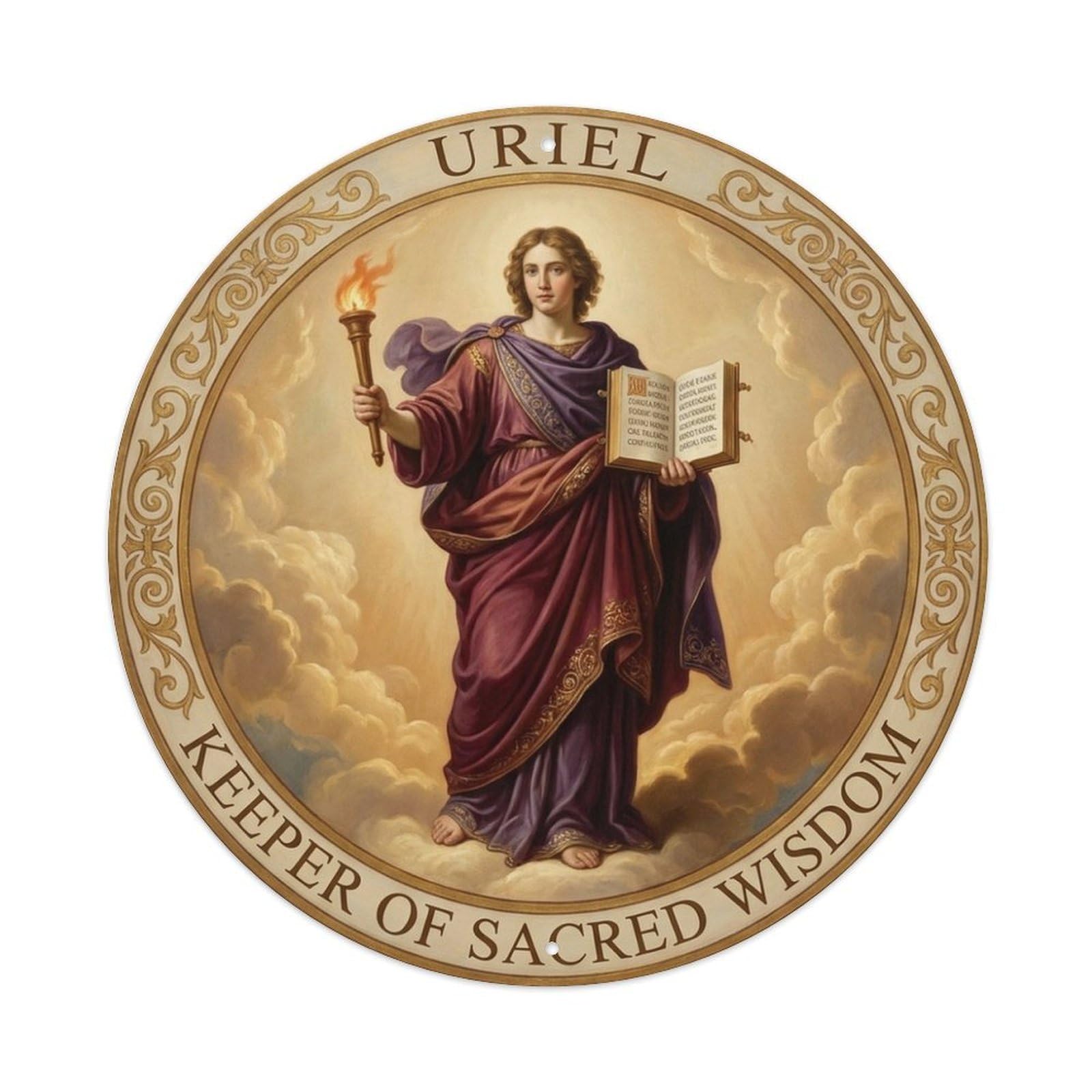 Archangel Uriel Divine Light Keeper of Sacred Wisdom Metal Tin Sign