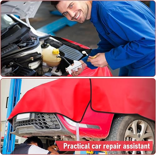 Miniatura 4 de 4 fundas magnéticas para guardabarros automotrices, funda de cuero grande para guardabarros mecánico con bolsa de almacenamiento, almohadilla