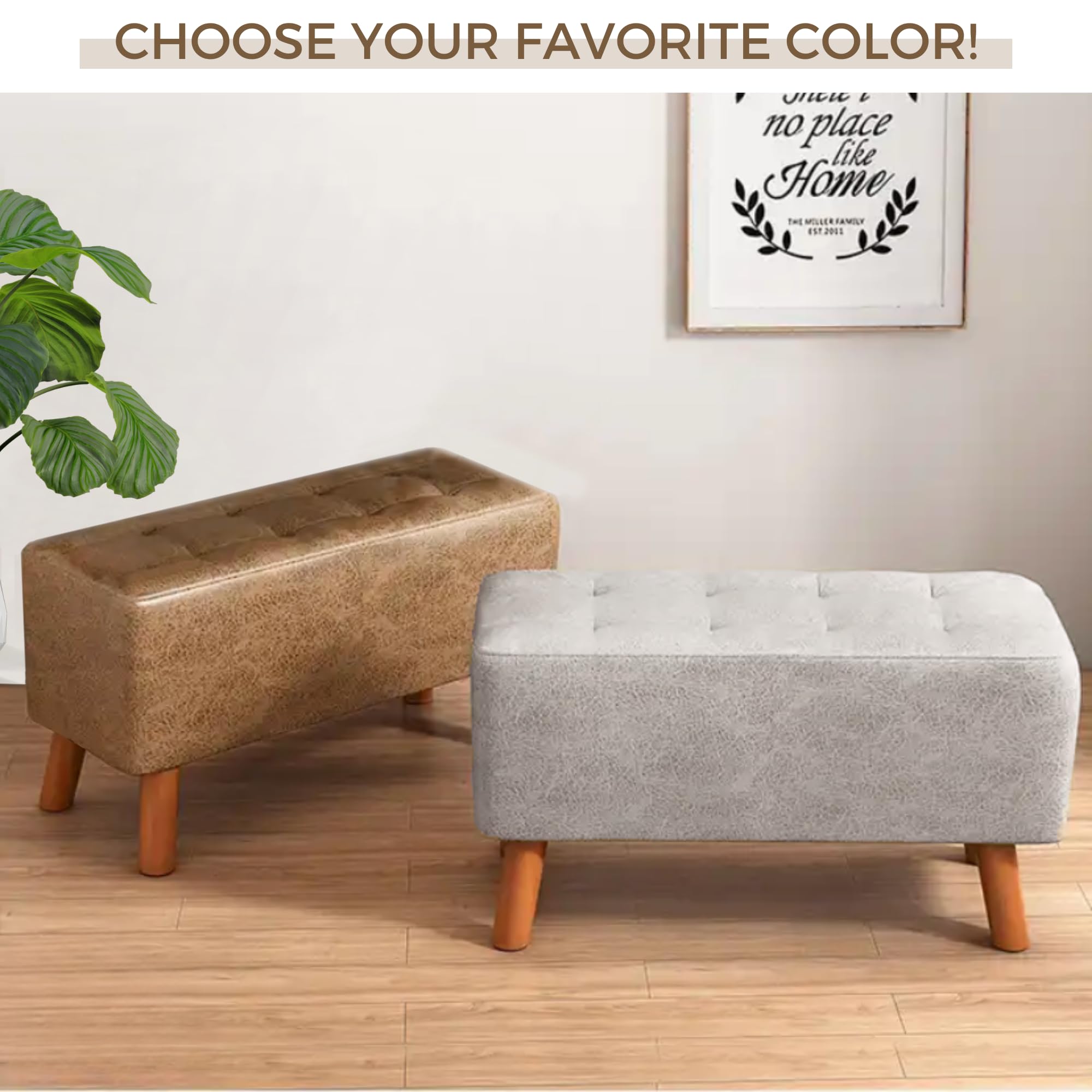 MAGIC SELECT 𝗕𝗮𝗻𝗰𝗼 𝗱𝗲 𝗧𝗼𝗰𝗮𝗱𝗼𝗿. Taburete Acolchado para Recibidor. Asiento Reposapiés para Hogar. Banqueta Tapizada con Patas Antideslizantes.80x34x28cm.