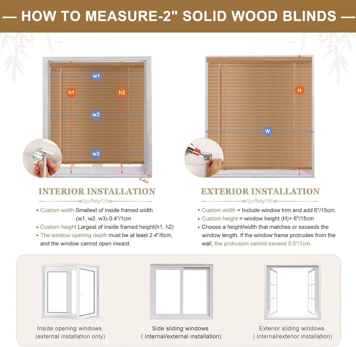 2" Slats Real Wood Blinds for Indoor Windows, Blackout Cordless Solid Wooden Venetian Blinds, Custom Size - Maple, Room Darkening & Privacy Horizontal Shades for Office, Living Room,Bedroom