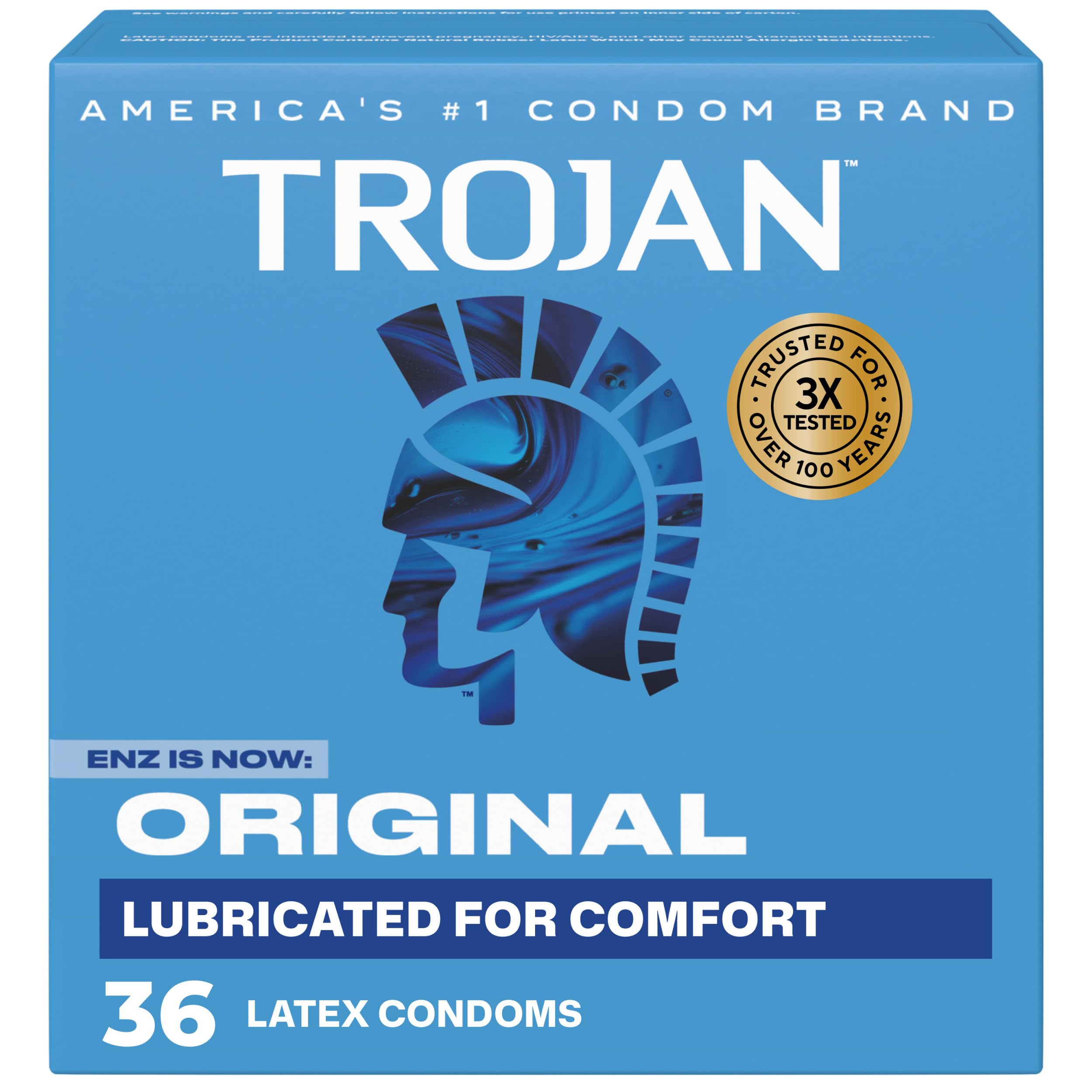 Amazon.com: TROJAN ENZ Lubricated Condoms, Latex Condoms For Contraception  and STI Protection, America's Number One Condom, 36 Count Value Pack :  Health & Household