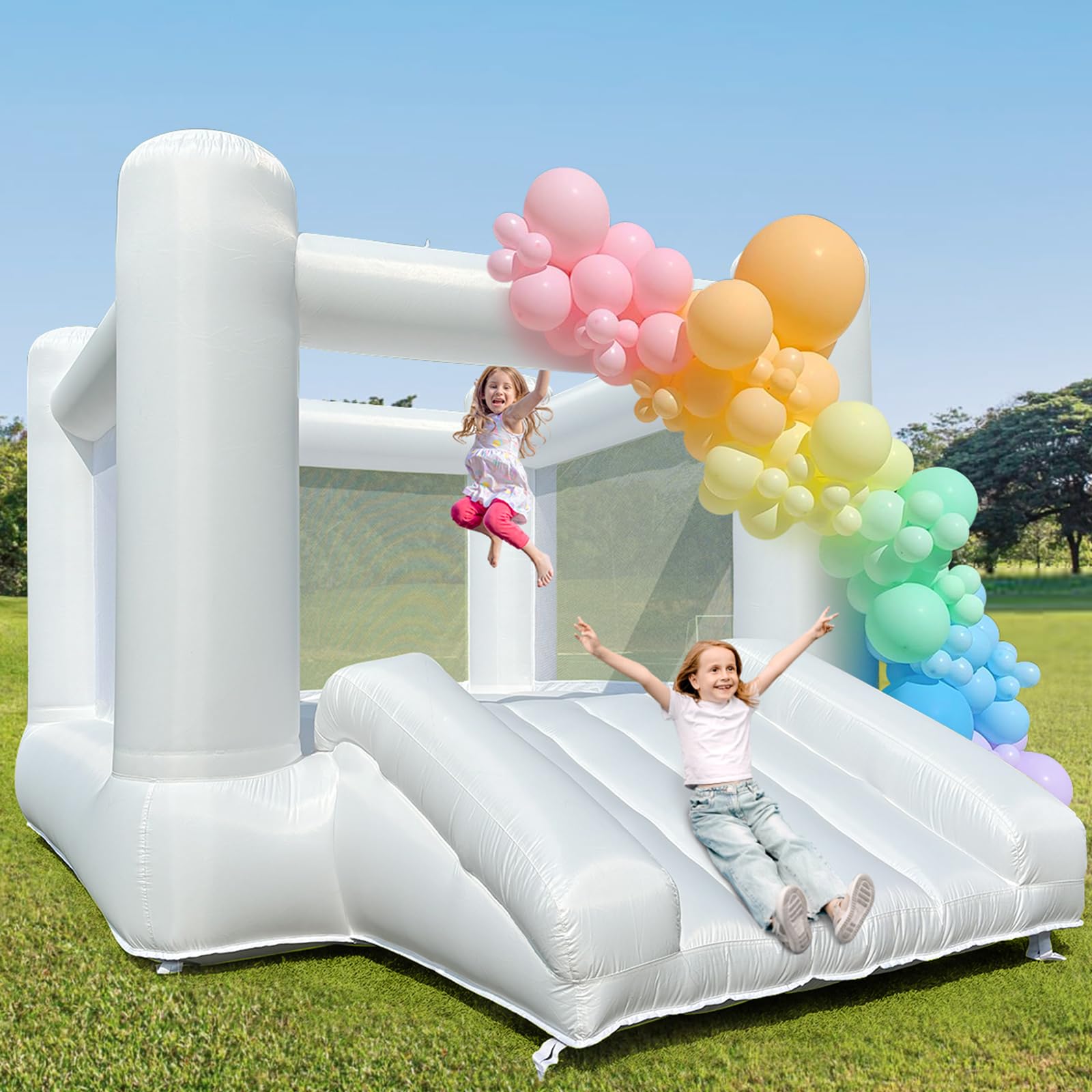 Photo 1 of iLink-outer White Bounce House with Slide