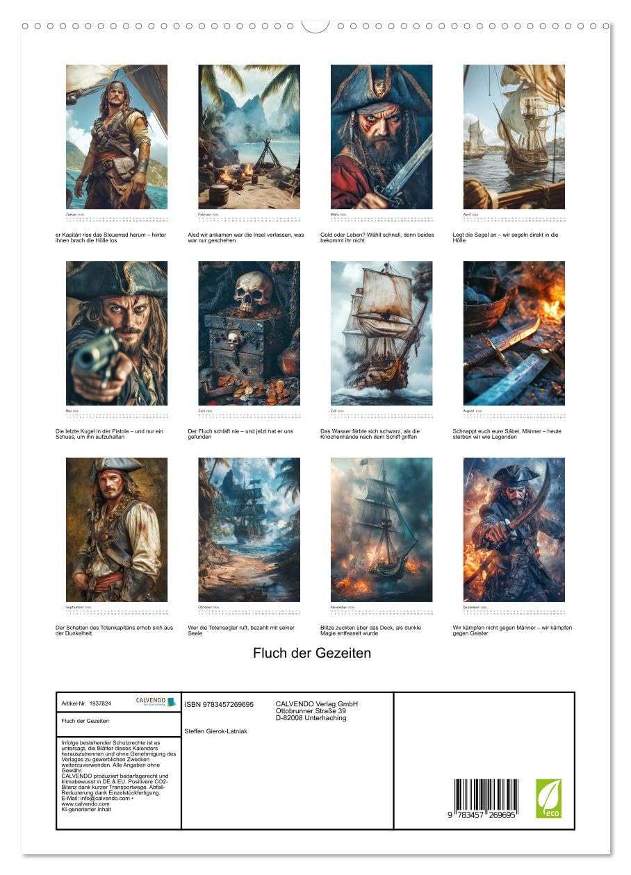 Fluch der Gezeiten (hochwertiger Premium Wandkalender 2026 DIN A2 hoch), Kunstdruck in Hochglanz: Die Karibik im Zeitalter der Piraten. Rum, Gold und ... die Meere. (CALVENDO Wissenschaft)