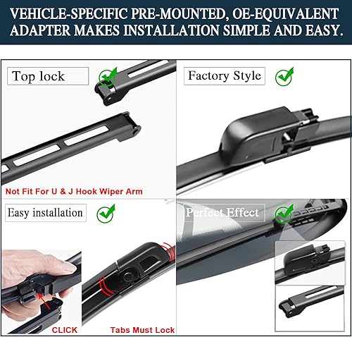 Miniatura 2 de Limpiaparabrisas de repuesto para Mercedes Benz C CLK Clase CLK320 CLK500 CLK55 C230 C240 C280 C350 2003-2009 A8 S8 alto rendimiento