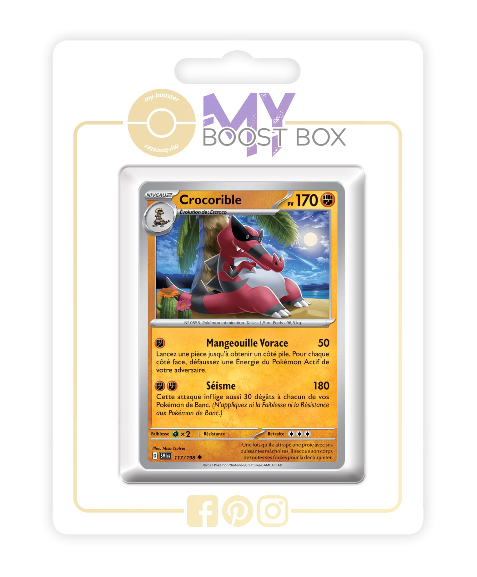 Crocorible (Krookodile) 117/198 Reverse - my-booster X Écarlate et Violet 01 - Box of 10 Pokemon French Cards
