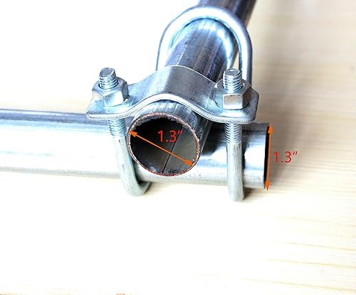 Miniatura 4 de 4 clips de tubo de acero galvanizado, hebilla de tubo cruzado, diámetro máximo del tubo de 1.3 pulgadas, tarjeta de 1.3 pulgadas, tubo de acero de