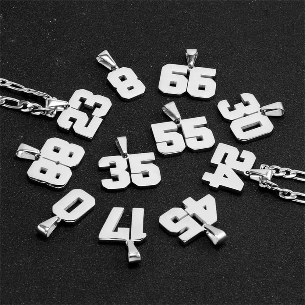 PAMTIER Men's Stainless Steel Sports Numbers 0-99 Talisman Basketball Football Baseball Inspiration Necklace - Image 6