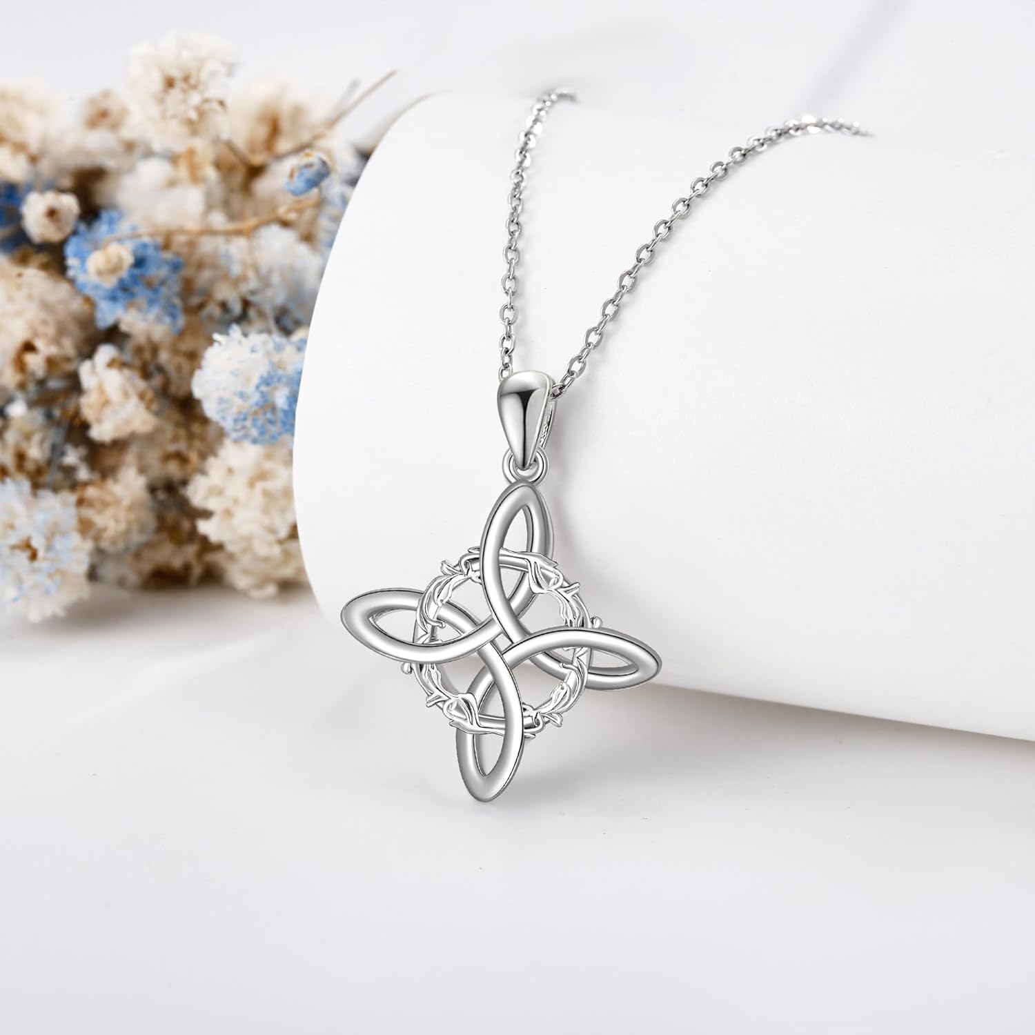 Witch Knot Nudo De Bruja Necklace 925 Sterling Silver Witch Knot Pendant Jewelry Gifts for Women - Image 2