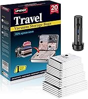 Vista 8 de Bolsas de vacío de viaje para equipaje con bomba eléctrica portátil, bolsas de sellado al vacío para ropa, cubos de embalaje de compresión