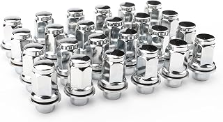 YIZBAP 24PCS 12x1.5 Lug Nuts, M12x1.5 OEM Factory Mag Washer Style Chrome Lug Nuts 1.87" Tall - 13/16'' (21mm) Hex for Tacoma 4Runner FJ Cruiser SR5 Pre-Runner TRD Off-Road Limited