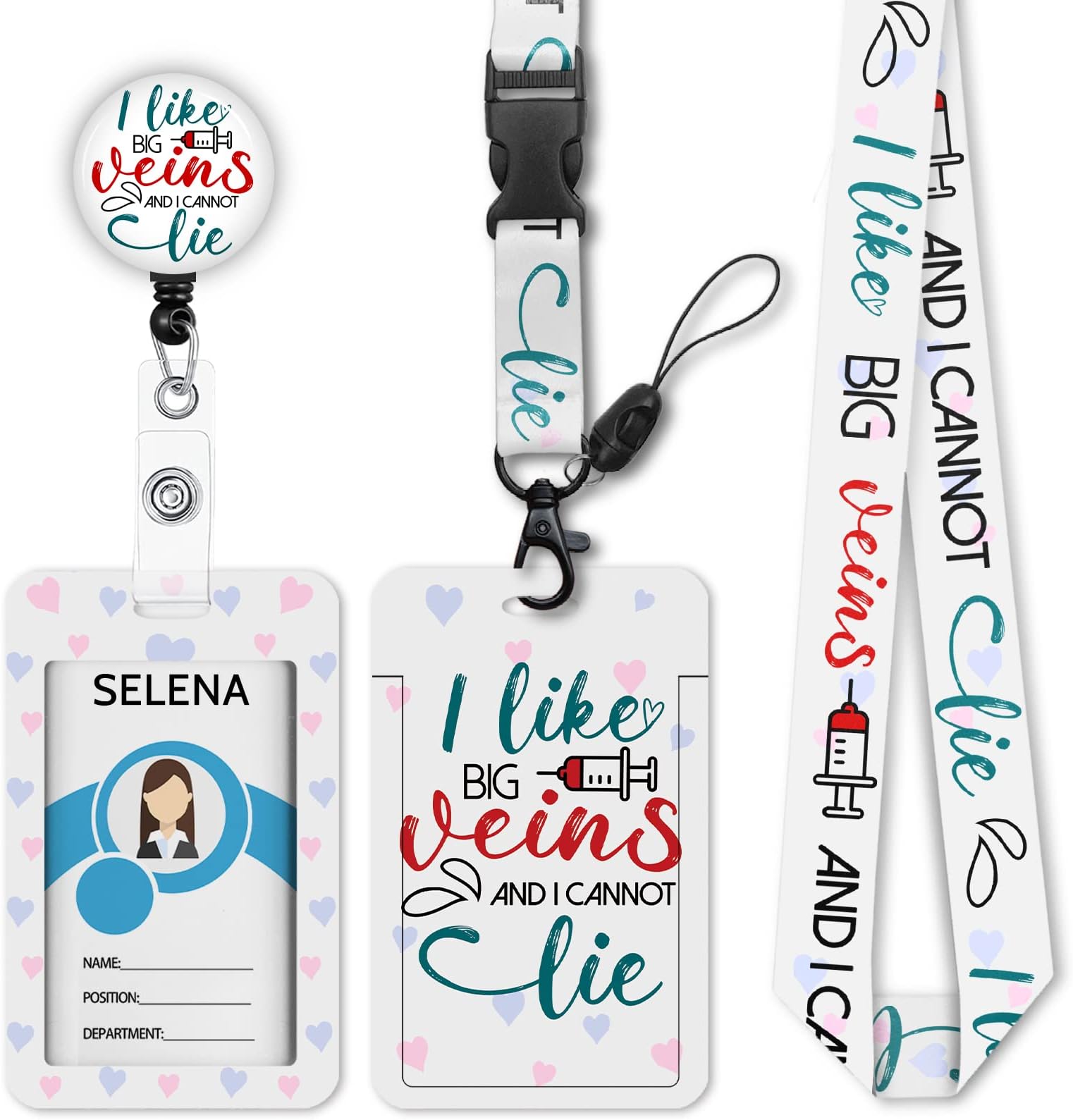 Cholemy 4 Pack Teacher ID Badge Holder with Breakaway