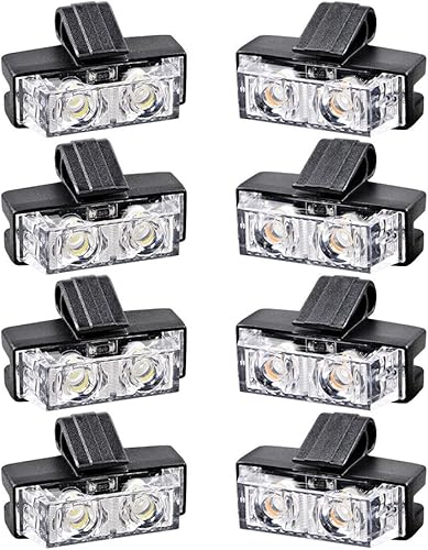 4 barras de luz estroboscópica ámbar + 4 luces estroboscópicas ámbar de advertencia de emergencia, 10 modos intermitentes para automóvil, SUV,