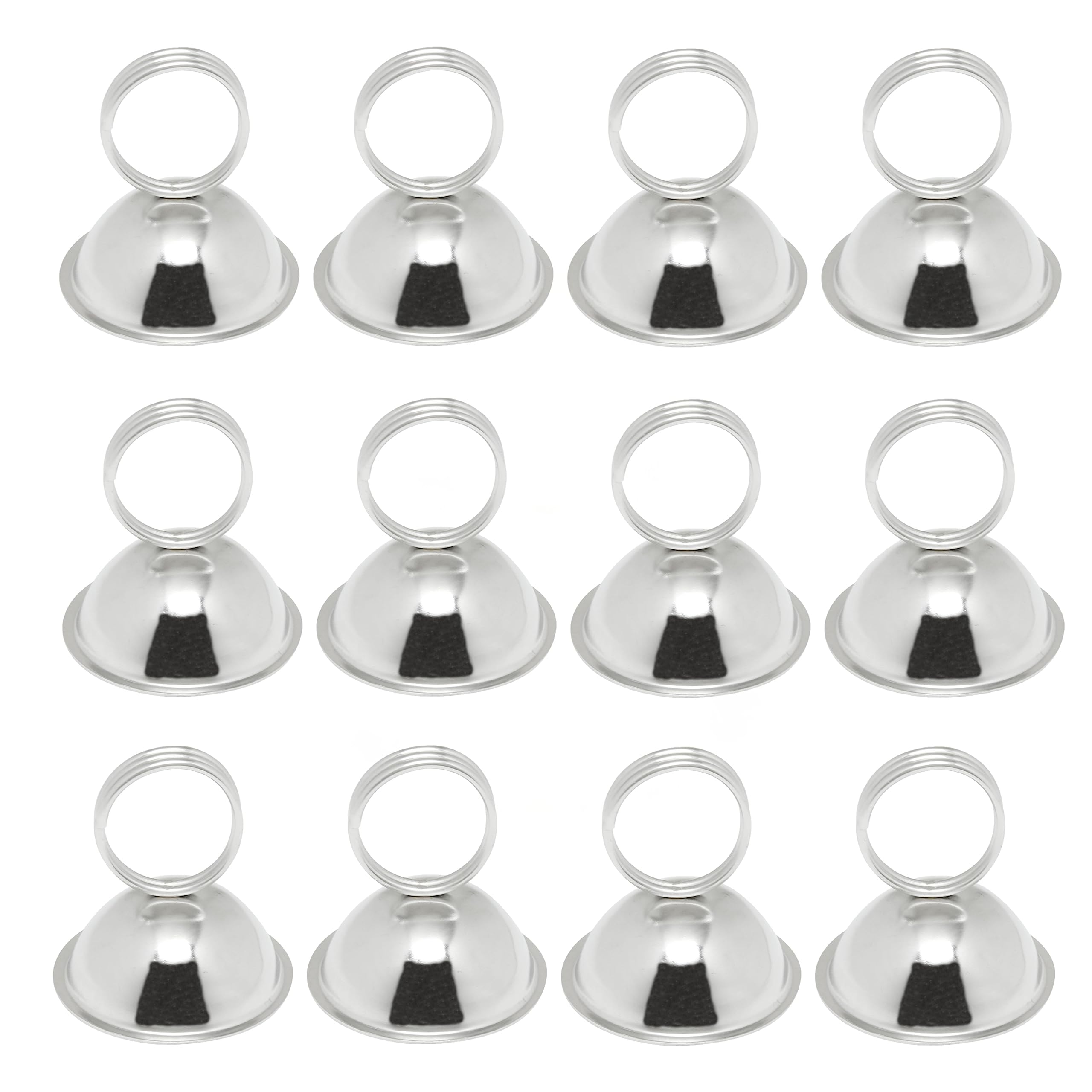 TrueCraftware- Set of 12 Chrome Plated Iron 3 Ring Menu Clip - Table Number Holders Place Card Holder Table Picture Holder Wire Photo Holder Clips Picture Note Photo Stand