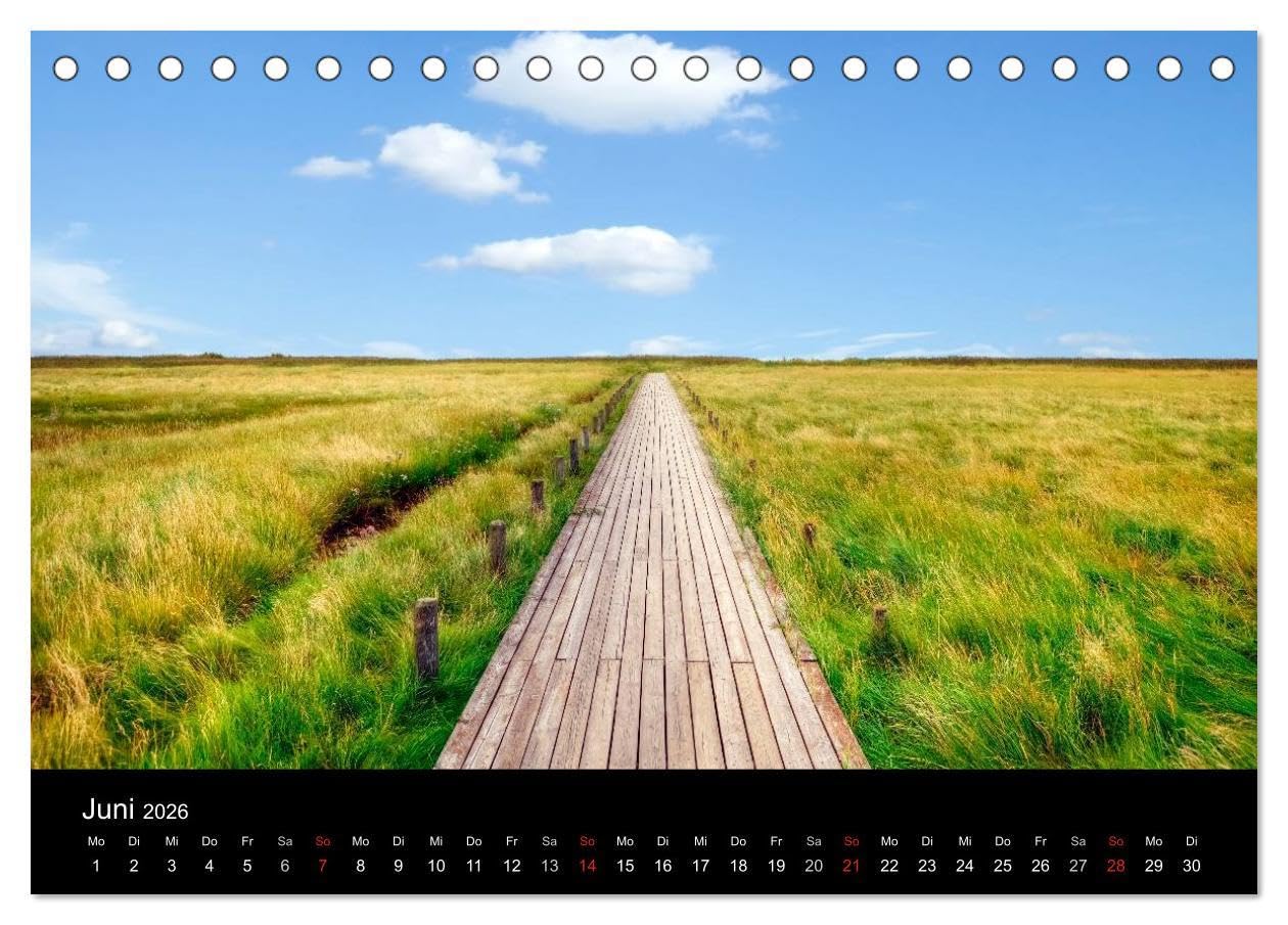 Sylt (Tischkalender 2026 DIN A5 quer), CALVENDO Monatskalender: Dünenlandschaft, wildes Brandungsmeer, sanftes Wattenmeer, reetdachgedeckte ... die schönsten Seiten Sylts. (CALVENDO Natur)