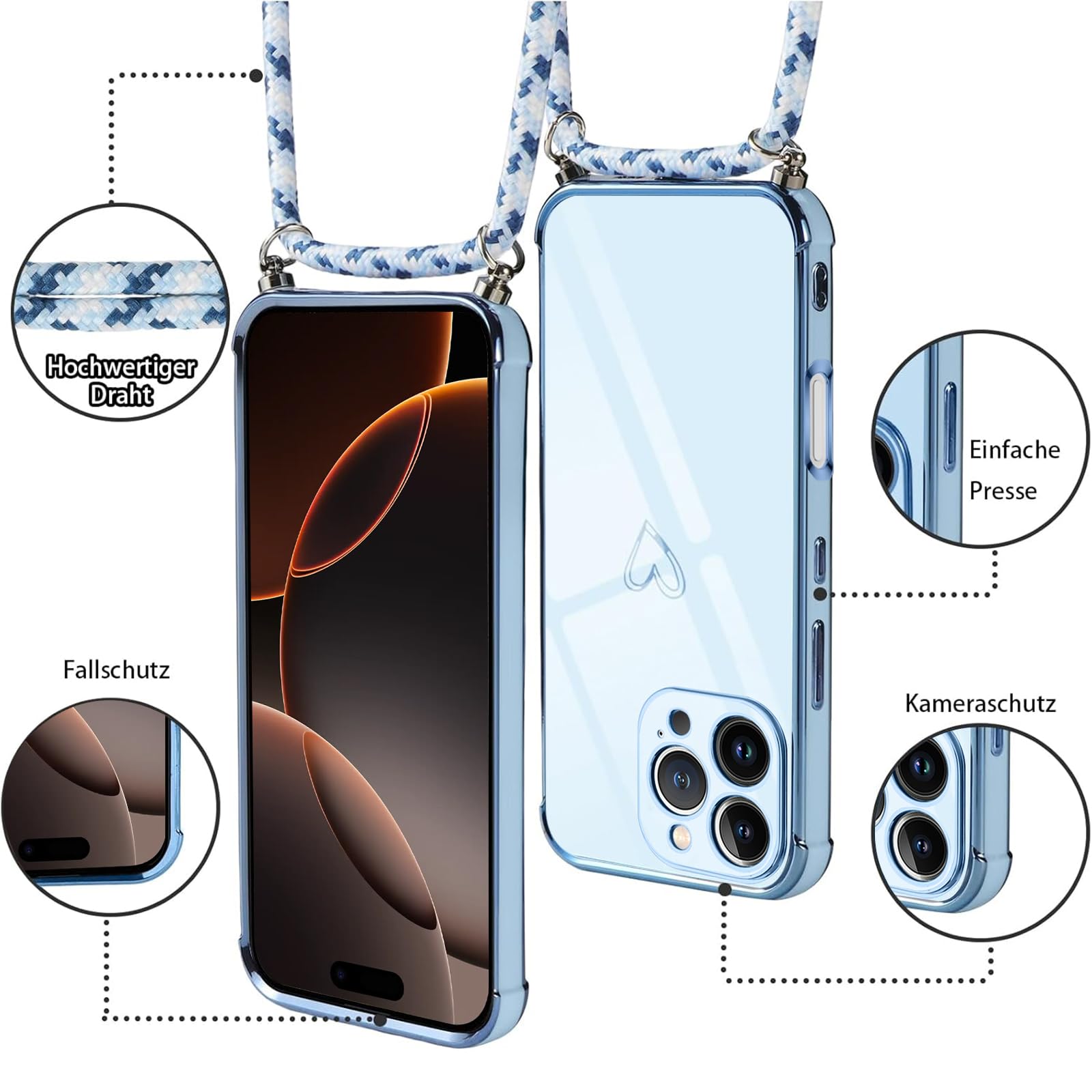 Vauki Funda Con Cuerda Para IPhone 11 Rosa Carcasa Con Correa Colgante Ajustable Collar, Suave Silicona TPU Case Anti-Choque Con Cuello Cadena Cordón Ultrafina Caso Para IPhone 11 6,1 Pulgadas