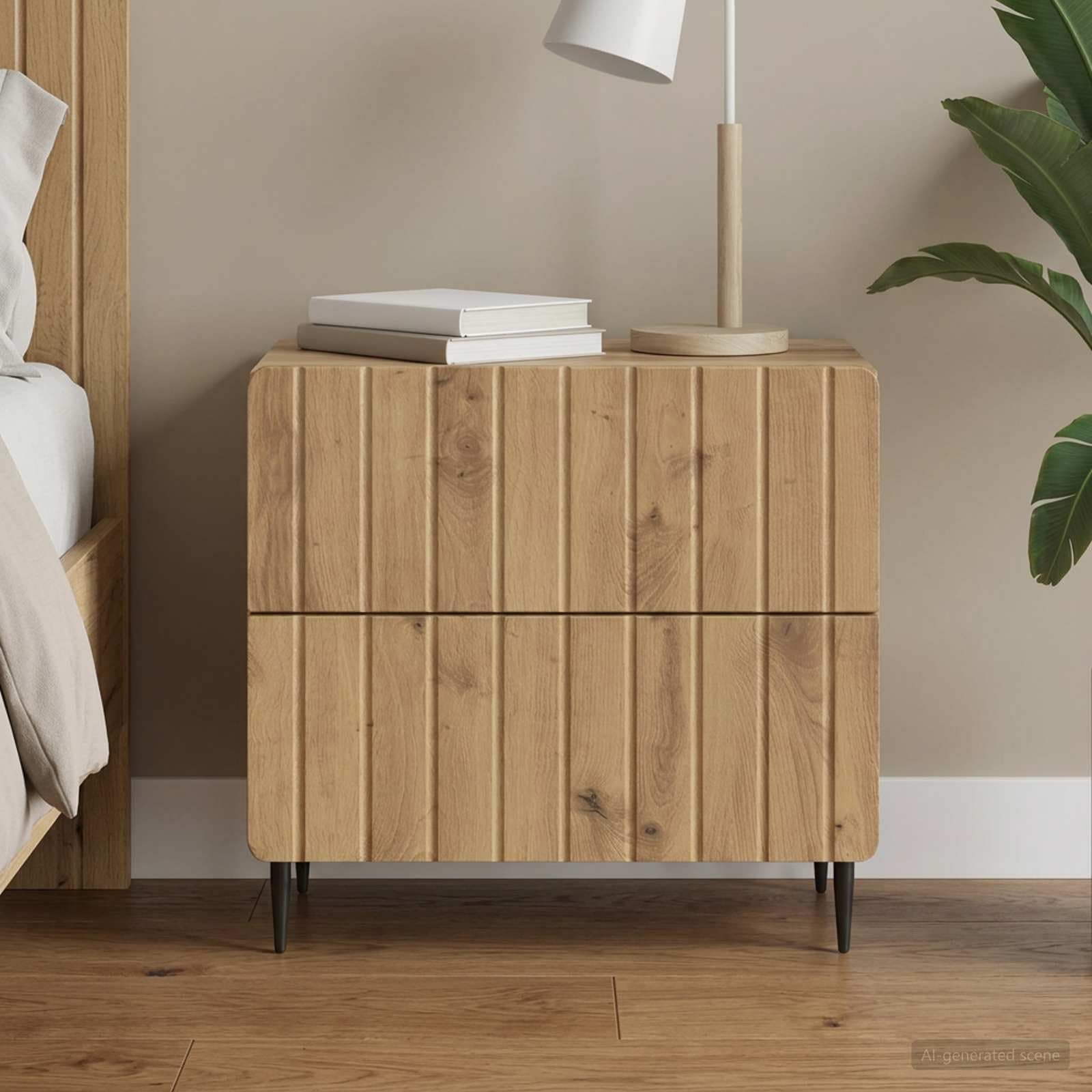 Table de chevet en bois ingénierie 62 x 34,5 x 49,5 cm