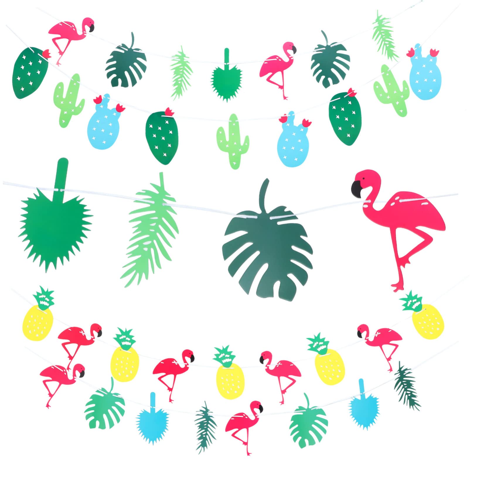 Toyvian Guirnalda De Decoración Hawaiana Diseño De Flamencos y Frutas Banderines Coloridos Para Fiesta Tropical Para Cumpleaños y Celebraciones Familia