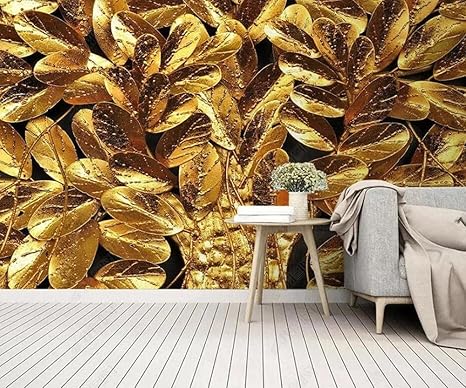Amazon 壁画3d写真の壁紙 黄金の葉 壁紙寝室のリビングルームの背景の壁の装飾の壁画 300x210cm 壁紙 Amazon 壁画3d写真の壁紙 黄金の葉 壁紙寝室のリビングルームの背景の壁の装飾の壁画 300x210cm 壁紙