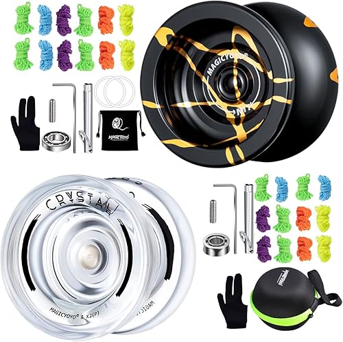 MAGICYOYO Yoyos N11 Professional Unresponsive, paquete de 2 unidades  K2 Crystal Responsive Yoyo para niños, Yoyo de aleación de metal Pro Yoyo y