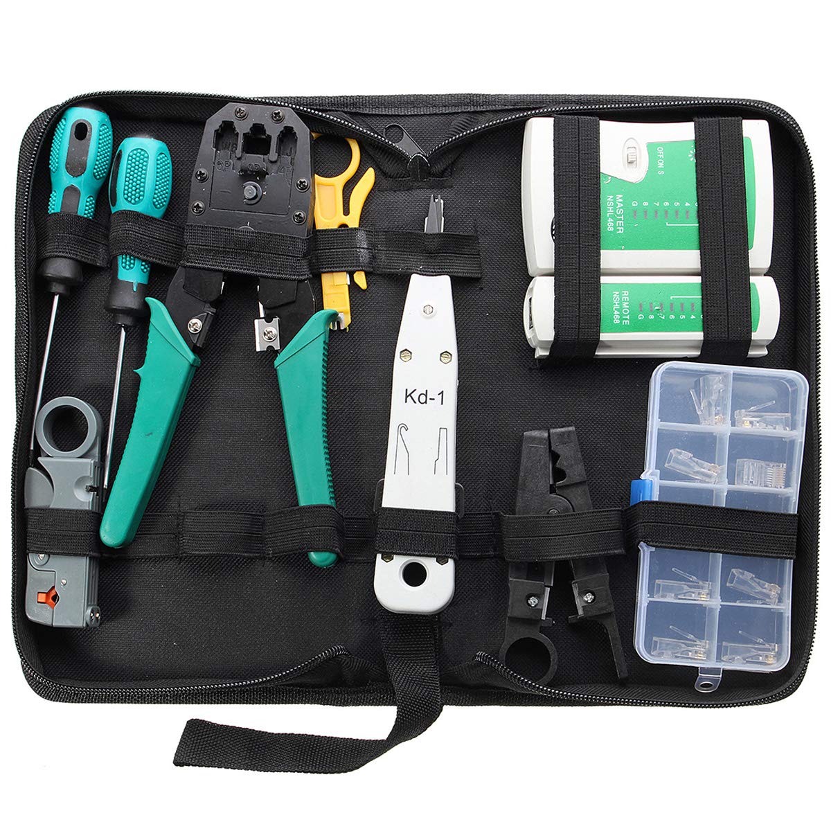 Werse 11pcs Réseau Combinaison Câble Câble Testeur De Fil À Sertir Cutter Punch Tools Kit Ensemble