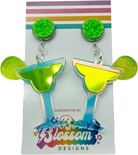Margarita Dangle Earrings/Cinco De Mayo/Fun Party Summer Drink/Hand-made acrylic earrings from Wisconsin USA