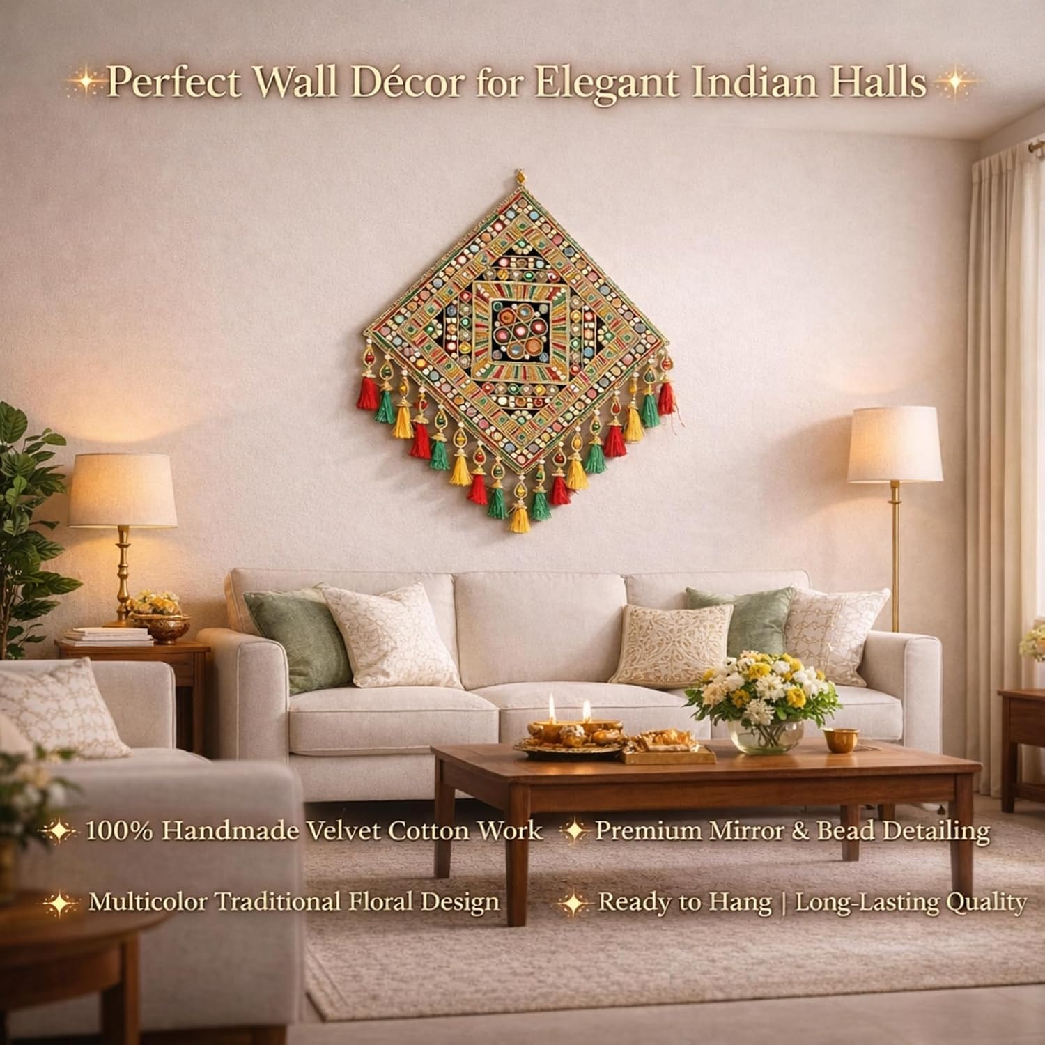 Gujrati Elephant Wall Hanging - Traditional Home Decor -2 Gujrati Elephant Wall Hanging - Traditional Home Decor -2