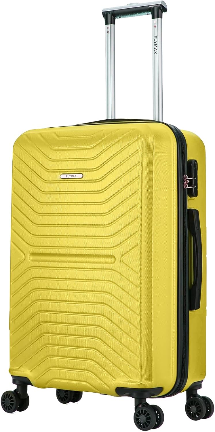 24″ Medium Suitcase 4 Wheel Lightweight Luggage Spinner Medium Size Hard Shell ABS Luggage Hold Check in Travel Case 68 Litre with Combination Lock + Telescopic Handle