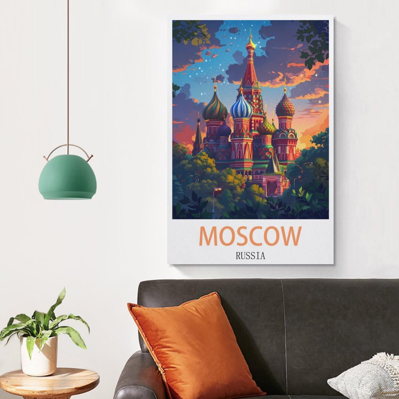 Amazon.com: HSAEYITF Moscow Russia Vintage Travel Poster 12x18inch