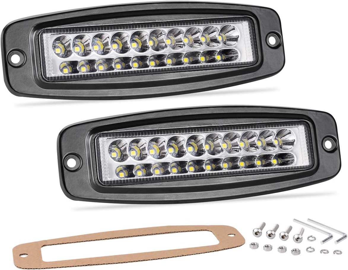 Auto Power Plus Flush Mount LED Pods, 2Pcs 80W Off Road LED