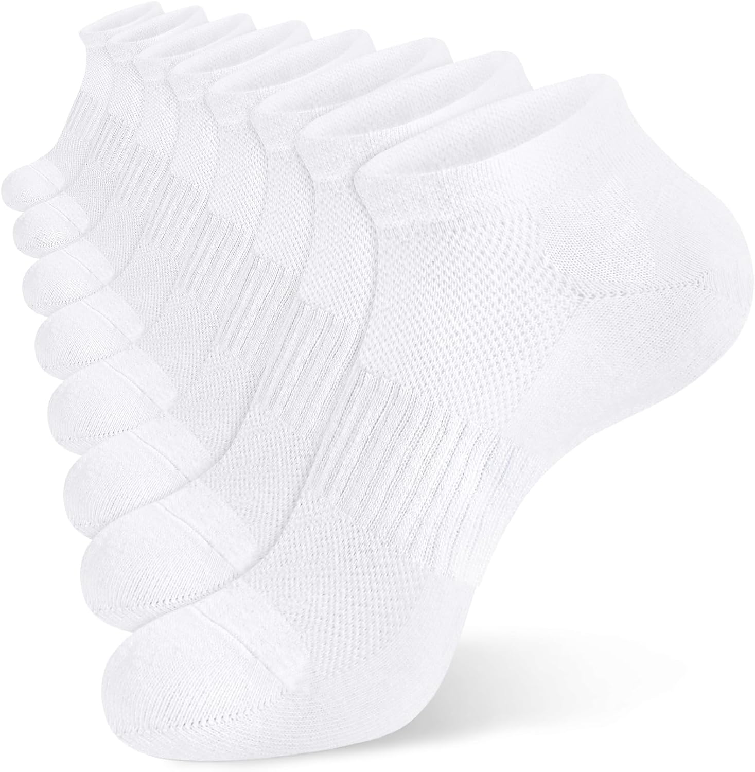 Jane Stone Men's Ankle Socks - 8 Pack Cotton Low Cut Non Slip No Show Socks Size 9-12/13-15