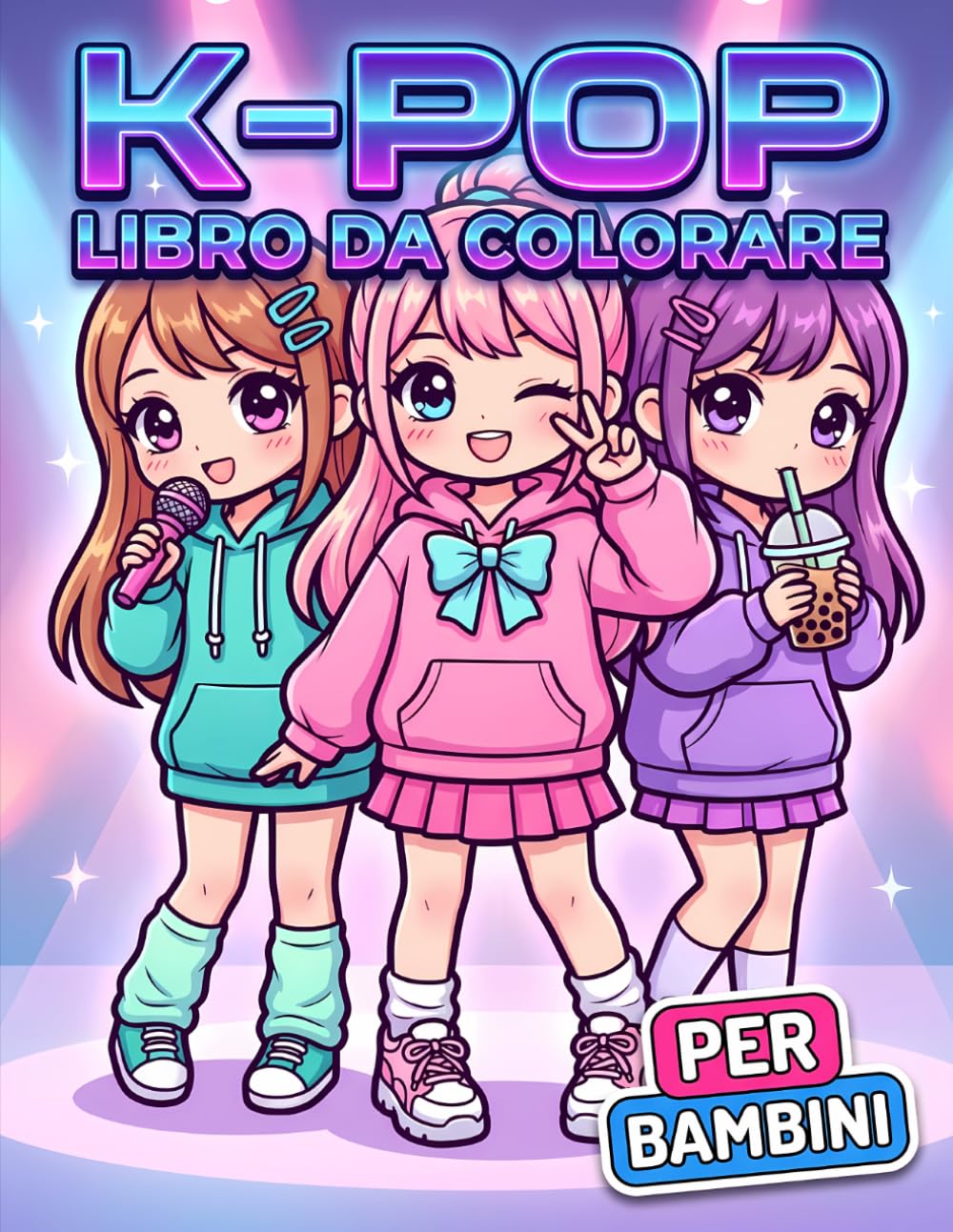 Libro da Colorare KPop: Illustrazioni Allegre E Moderne Per Chi Ama Musica, Moda, Personaggi Carini E Stile Asiatico