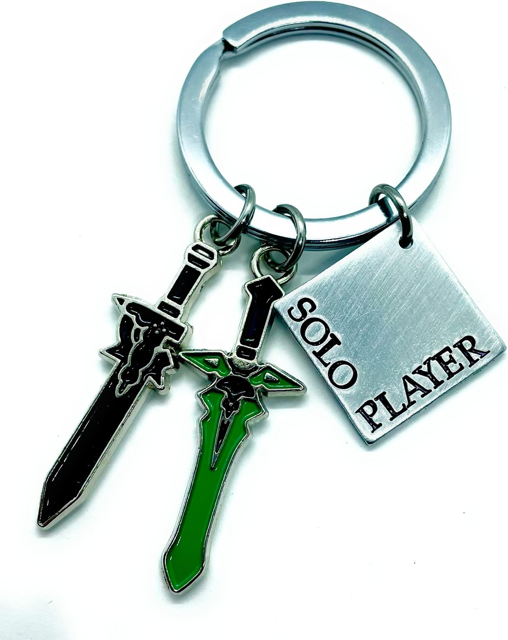 SAO - Kirito SOLO PLAYER - Dark Repulser - Elucidator - Sword Keychain - Black Swordsman - Cosplay Keychain