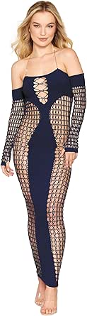 Dreamgirl Seamless Bodystocking Gown with Custome Designed Lace Pattern and Fishnet Insets