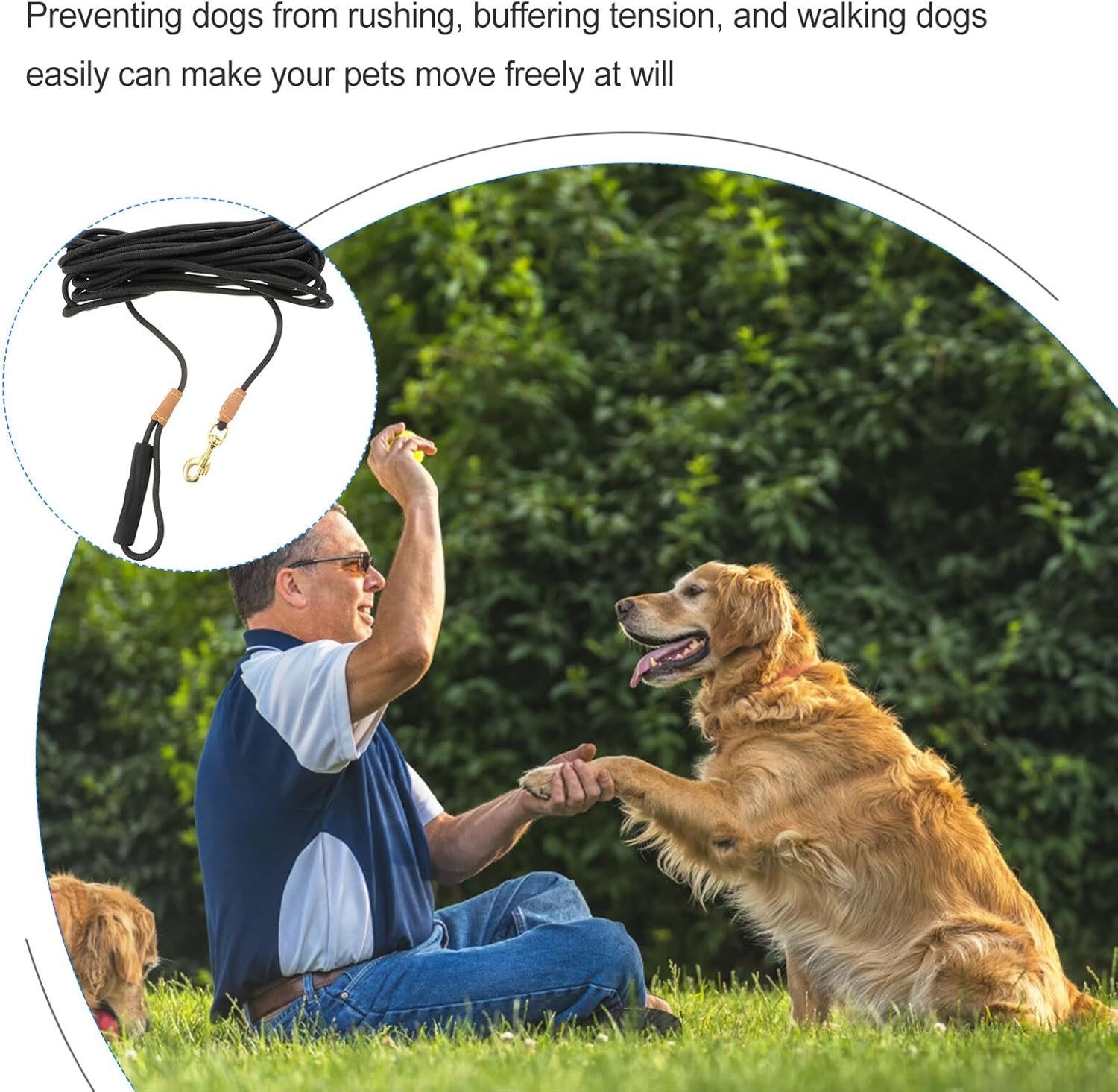 SUPVOX Meters Dog Traction Rope with Soft Handle for Walking and Puppy Training Tear-Resistant Pet Leash for Small to Large Dogs Safe Outdoor Use