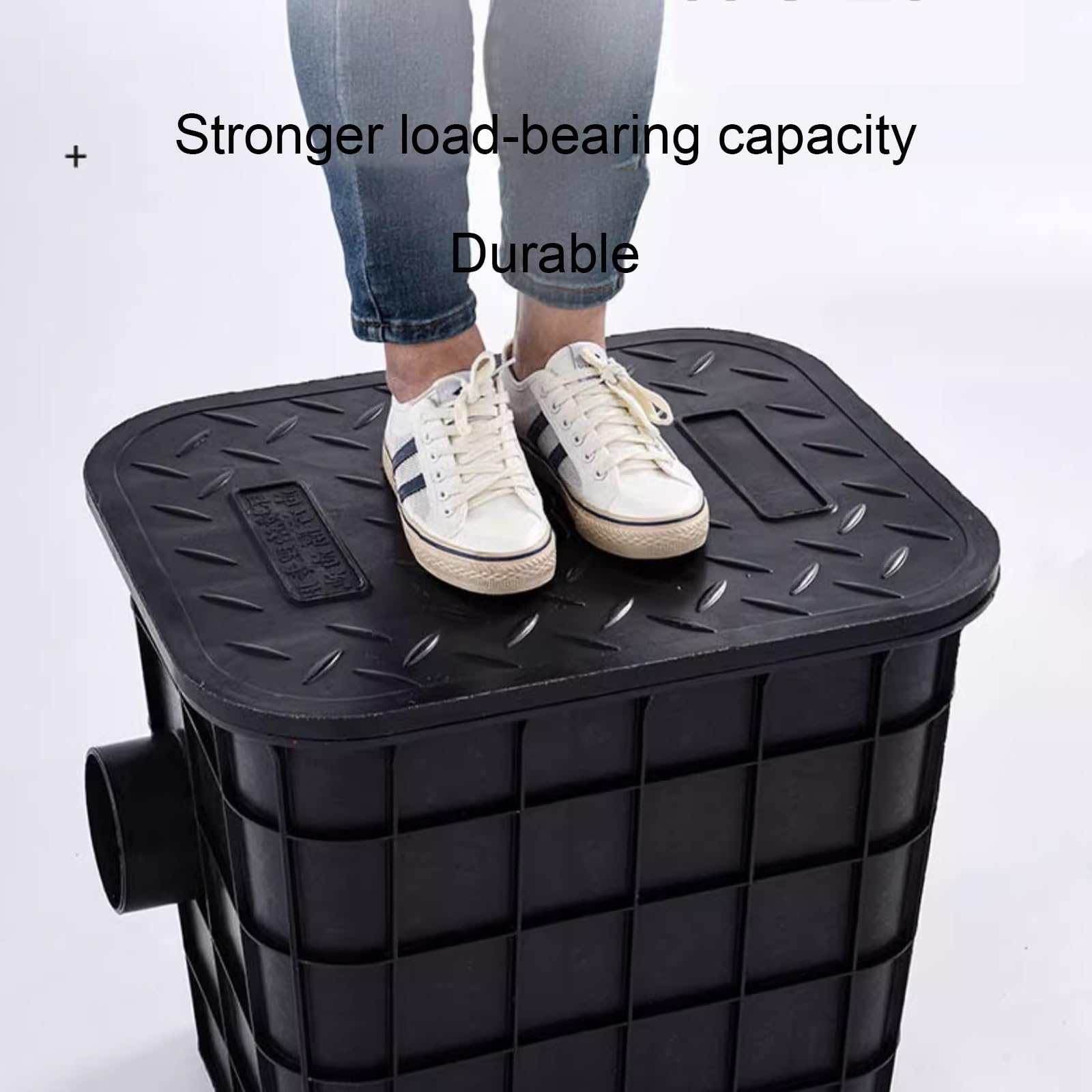 Separador de Trampa de Grasa Comercial Interceptor de Grasa Subterráneo de Plástico con Canasta de Filtro para Aguas Residuales de Cocina de Restaurante(33 * 33 * 38cm)