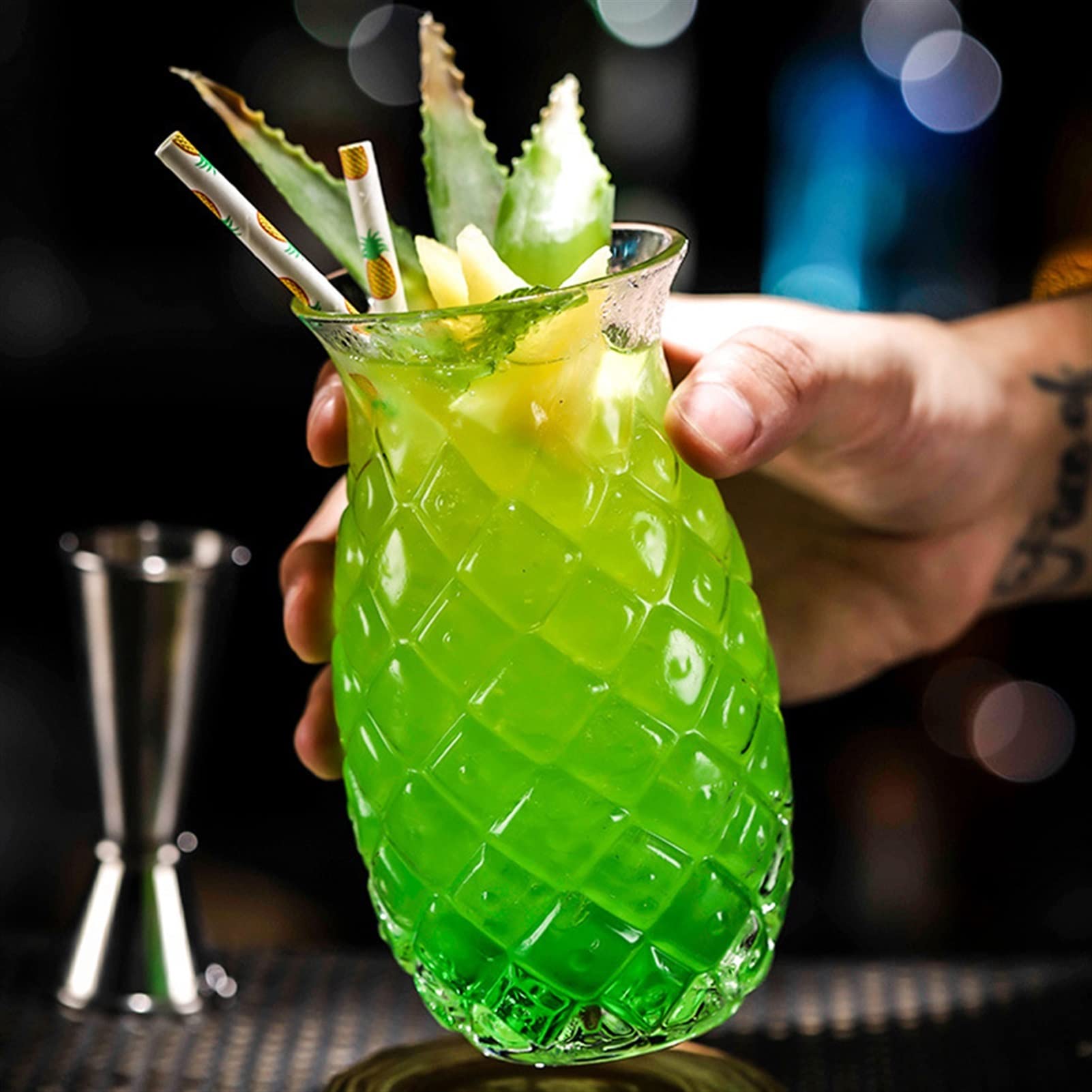 Szklanki Highball, trwały kubek szklanka do wody retro ulga szklanki do picia filiżanka do herbaty kreatywny kubek do picia przezroczysty kubek do wina 480 ml kieliszek do wina do domowego baru Nadaje się do koktajli, wody, soku, piwa, wi