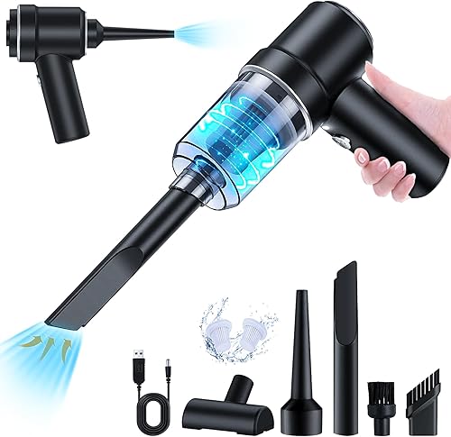 Aspiradora de mano para automóvil, aspiradora inalámbrica, mini aspiradora recargable USB inalámbrica con luz LED, aspiradora portátil con